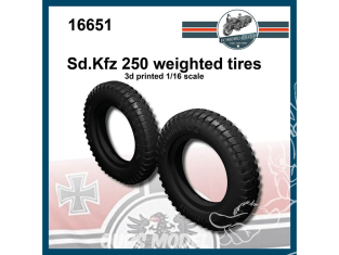 FC MODEL TREND accessoire résine 16651 Roues lestées Sd.Kfz 250 1/16