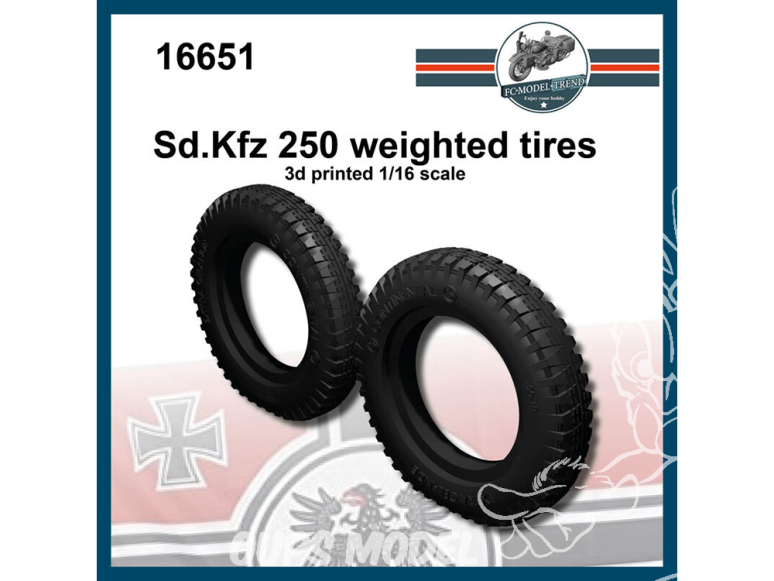 FC MODEL TREND accessoire résine 16651 Roues lestées Sd.Kfz 250 1/16