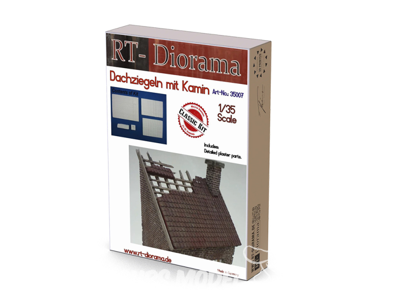 RT-Diorama 35007 Tuiles de toit avec cheminée 1/35