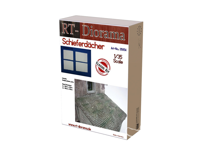 RT-Diorama 35054K Toits en ardoise 4 piéces Céramique 1/35