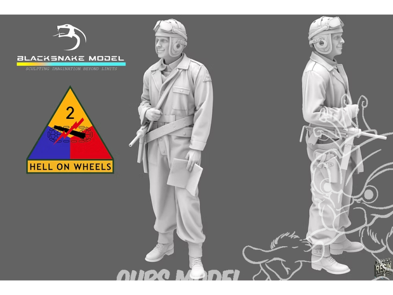 Blacksnake Model figurine CREW-03 Tankiste USA 03 WWII 1/72