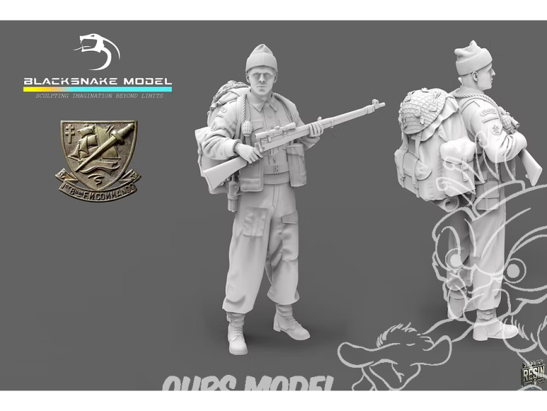 Blacksnake Model figurine K-03-72 Soldat commando Kieffer figurine 3 Tireur d'élite 1/72