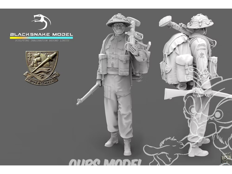 Blacksnake Model figurine K-05-72 Soldat commando Kieffer figurine 5 Fusilier 1/72