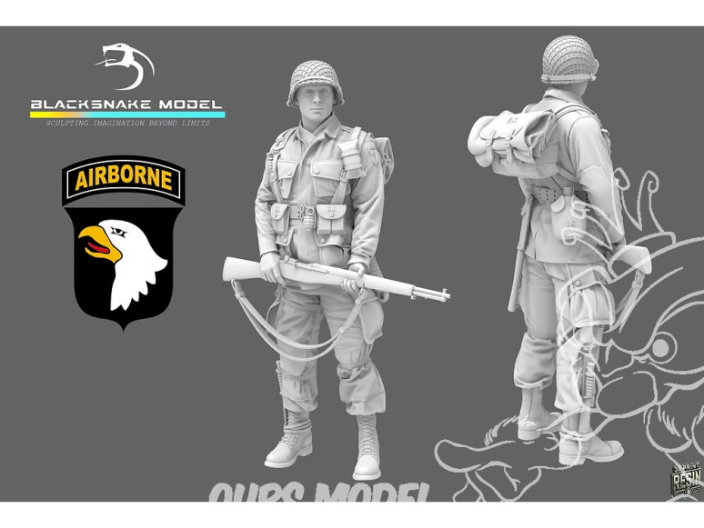 Blacksnake Model figurine ST-01-72 Soldat 101st Airborne figurine 1 1/72