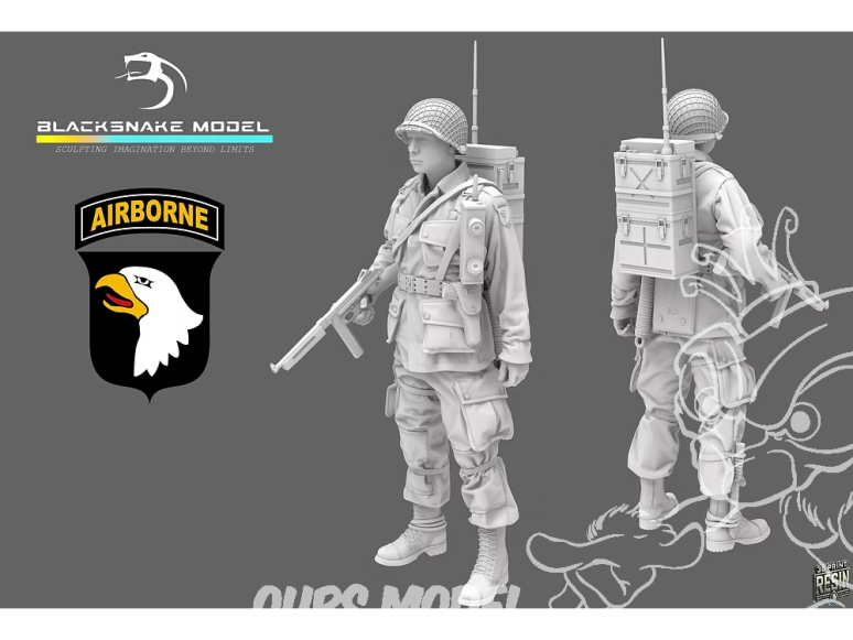 Blacksnake Model figurine ST-03-72 Soldat 101st Airborne figurine 3 1/72