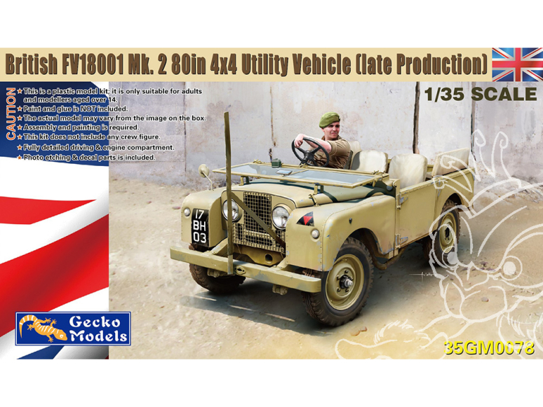 Gecko Models maquettes militaire 35GM0078 Véhicule utilitaire britannique FV18001 Mk. 2 80 pouces 4x4 avec toit en toile 1/35
