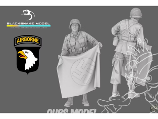 Blacksnake Model figurine ST-15-72 Soldat 101st Airborne figurine 15 drapeau Allemand capturé 1/72