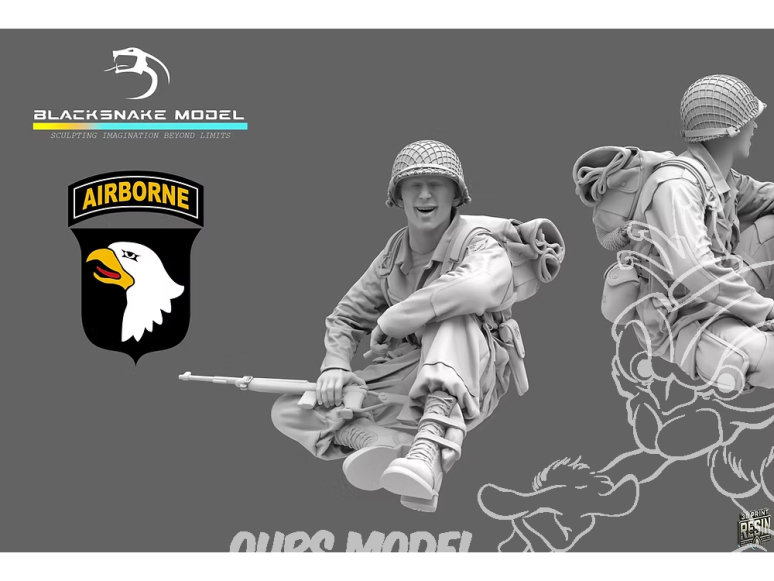 Blacksnake Model figurine ST-18-72 Soldat 101st Airborne figurine 18 1/72