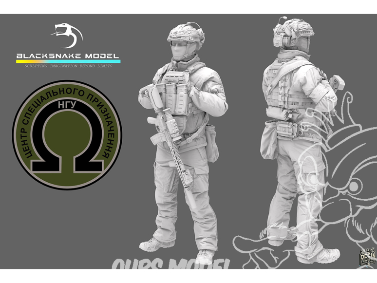 Blacksnake Model figurine UKS-05-72 Soldat Ukrainien Omega figurine 5 Opérateur des forces spéciales 1/72
