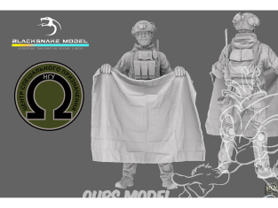 Blacksnake Model figurine UKS-08-72 Soldat Ukrainien Omega figurine 8 Opérateur des forces spéciales Mitrailleur 1/72