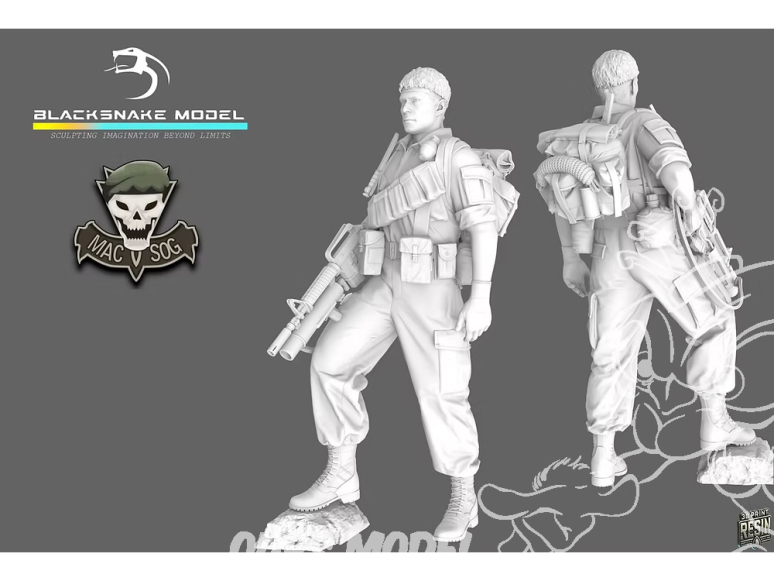 Blacksnake Model figurine SOG-08-72 Soldat MACV SOG figurine 8 1/72