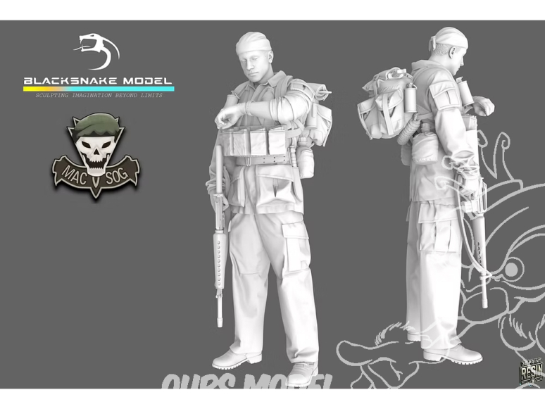 Blacksnake Model figurine SOG-09-72 Soldat MACV SOG figurine 9 1/72