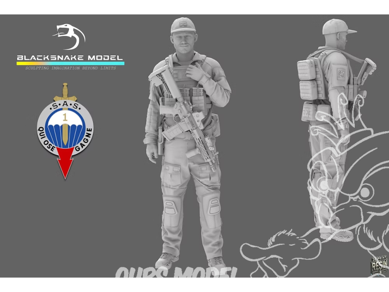 Blacksnake Model figurine SAS-01-72 Soldat Français 1er RPIMA figurine 1 1/72