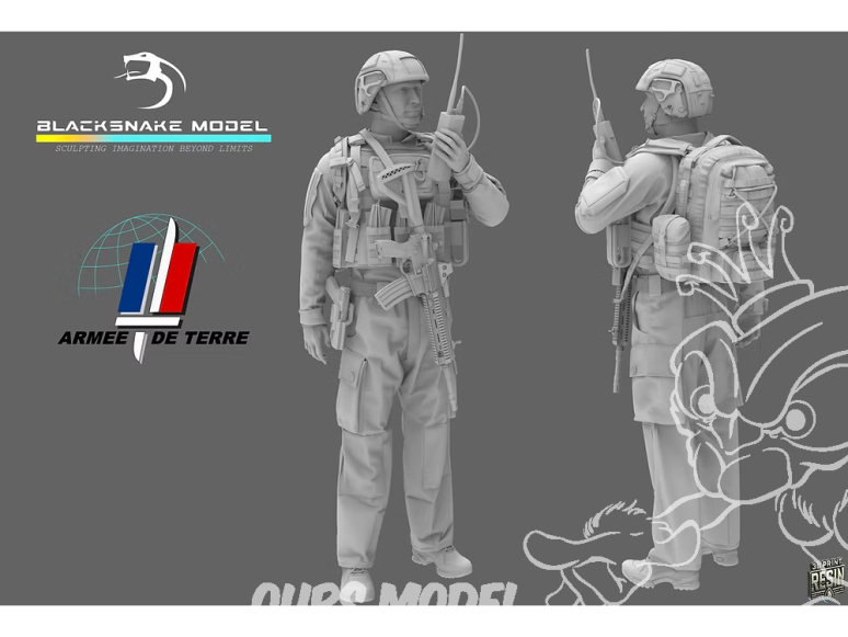 Blacksnake Model figurine FR-09-72 Soldat Français "Radio" Figurine 9 1/35