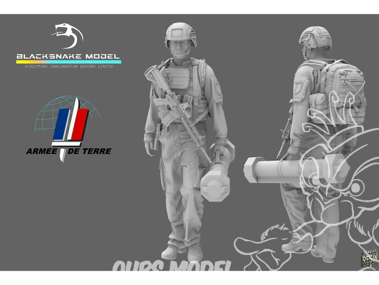 Blacksnake Model figurine FR-14-72 Soldat Français "Lanceur Eryx" Figurine 14 1/35
