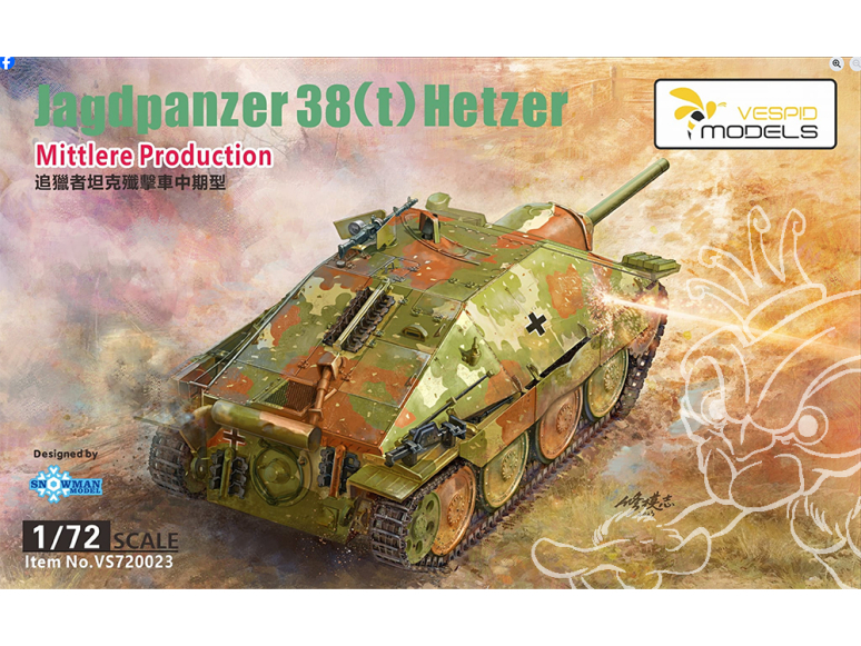 Vespid Models maquette militaire VS720023 Jagdpanzer 38 (t) Hetzer Mid Production 1/72