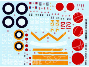 Decalques Berna decals BD48-58 MITSUBISHI ZERO A6M2 MODEL 21 1/48