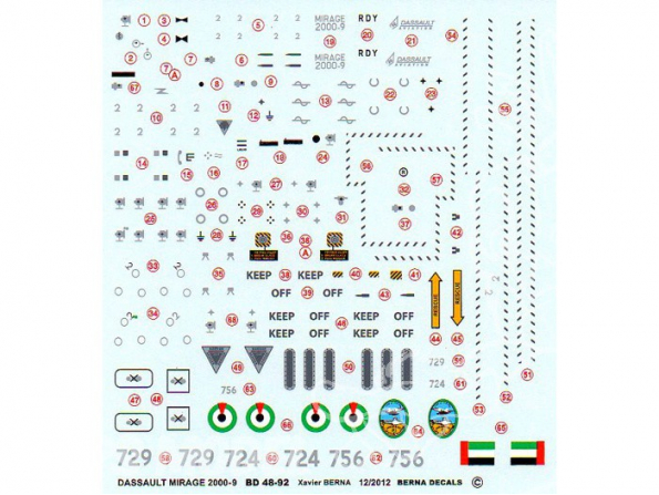 Decalques Berna decals BD48-92 DASSAULT MIRAGE 2000-9 1/48