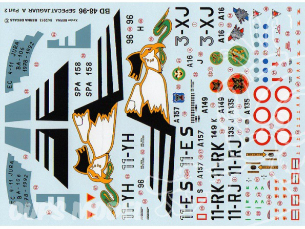 Decalques Berna decals BD48-96 SEPECAT JAGUAR A Partie 2 1/48
