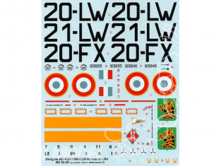 Decalques Berna decals BD32-29 DOUGLAS AD-4 SKYRAIDER Armee de l Air 1/32