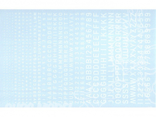 Decalques Berna decals BD-02 Chiffres et lettres identification blanc type RAF 1-2-3-4-6mm