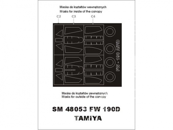 Montex Mini Mask SM48053 Focke Wulf Fw190D-9 Tamiya 1/48