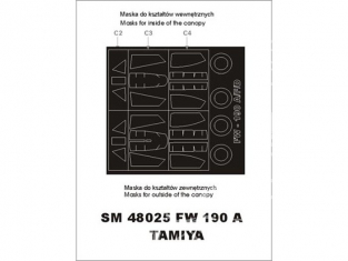 Montex Mini Mask SM48025 Focke Wulf Fw190A-3 Tamiya 1/48