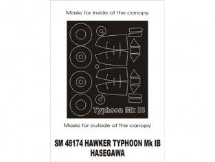 Montex Mini Mask SM48174 Hawker Typhoon MkIB Hasegawa 1/48