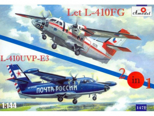 Amodel maquette avion 1471 LET L-410FG & L-410UVP-E3 AIRCRAFT (2 KITS EN 1 SEULE BOITE) 1/144