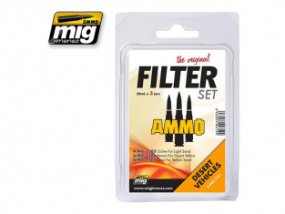 MIG peinture maquette 7451 Set Filtres Vehicules Desert 3 x 30ml
