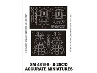 Montex Mini Mask SM48196 B-25C/D Mitchell Accurate Miniatures 1/48