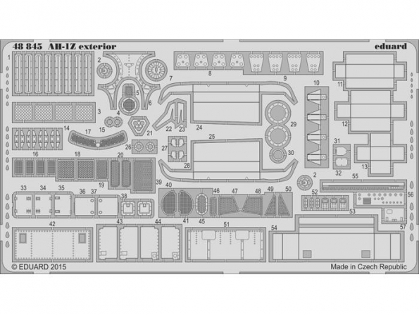 EDUARD photodecoupe helicoptere 48845 Exterieur AH-1Z Kitty Hawk 1/48