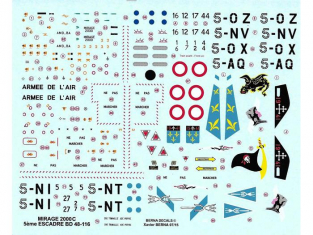 Berna decals BD48-116 Dassault Mirage 2000C 5em Escadre 1/48
