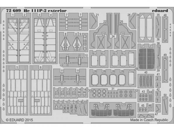 Eduard photodecoupe avion 72609 Exterieur Heinkel He 111P-2 Airfix 1/72