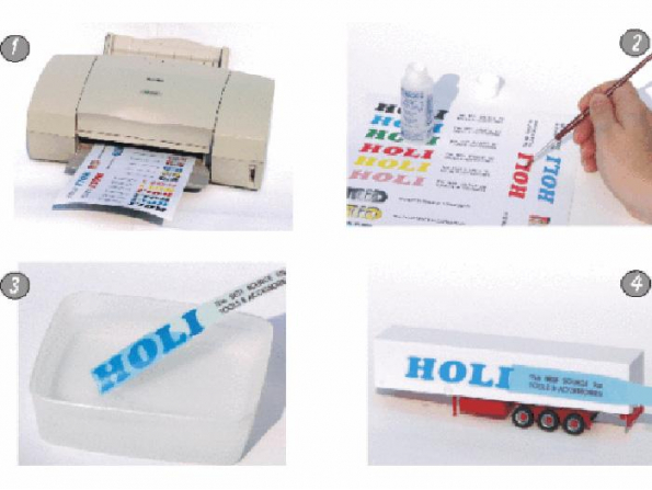 HOLI finition d123 Decal Papier Transparent pour imprimante laser 3 feuilles