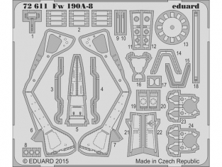 Eduard photodecoupe avion 72611 Fw 190A-8 Eduard 1/72