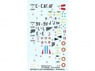 Decalques Berna decals BD144-08 Republic P47D Thunderbolt dans l'armée Francaise 1/144