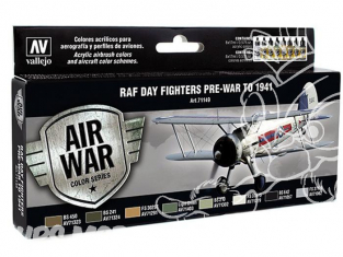 Vallejo Set Model Air 71149 Couleurs Chasseurs RAF d'Avant Guerre à 1941 8 x 17ml