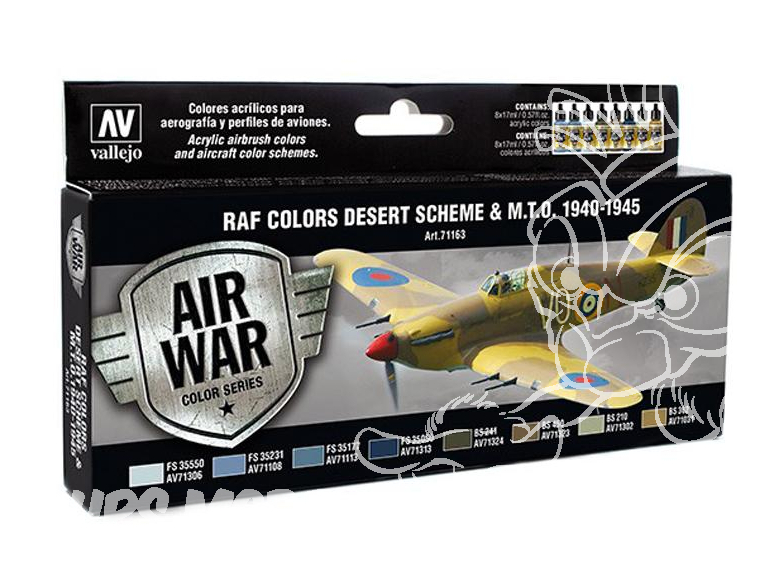 Vallejo Set Model Air 71163 Camouflage Desert & M.T.O. 1940-1945 8 x 17ml
