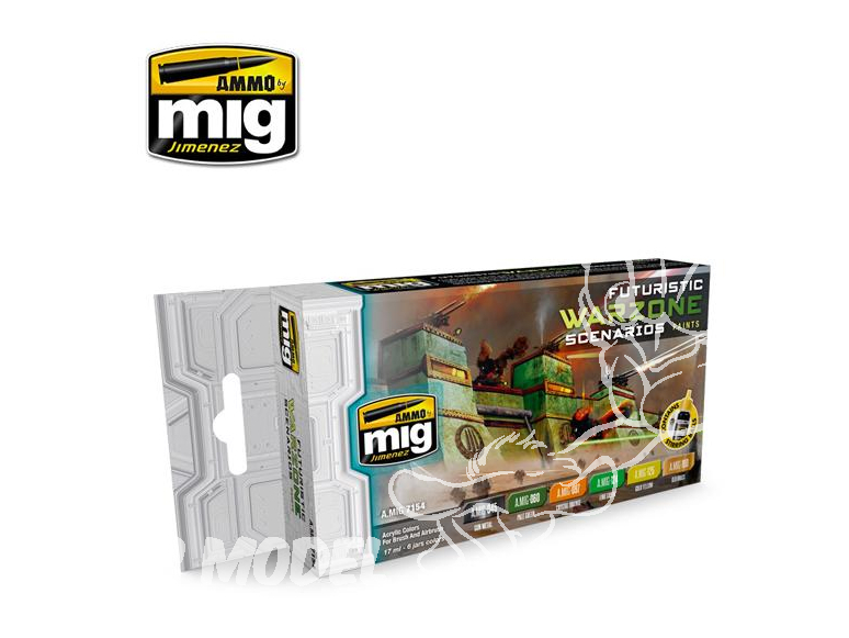 MIG set peinture maquette 7154 Set Futuristic Warzone Scenarios 6 x 17ml