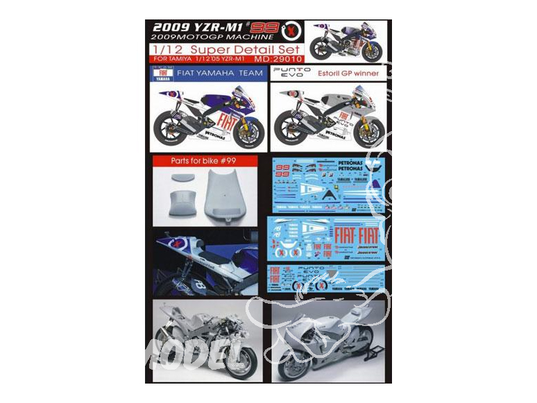 Top Studio amélioration MD29010 Super Detail Set pour la YZR-M1 99 de 2009 kit Tamiya 1/12