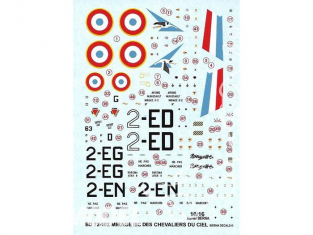 DECALQUES BERNA DECALS BD72-102 Mirage IIIC Les Chevaliers du ciel 1/72