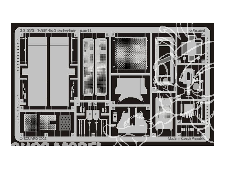 Eduard photodecoupe militaire 35535 Exterieur VAB 4x4 Heller 1/35